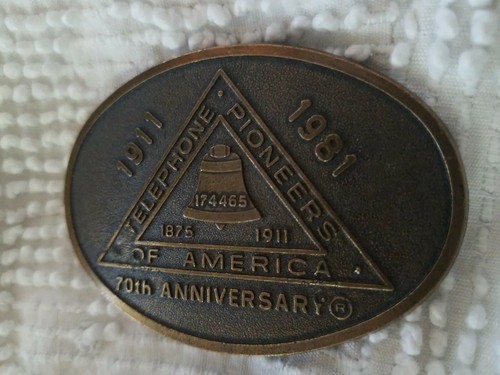 Hebilla de cinturón vintage Pioneros de América 1981 70 aniversario - Imagen 2 de 6