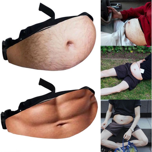 men's hairy belly fanny pack