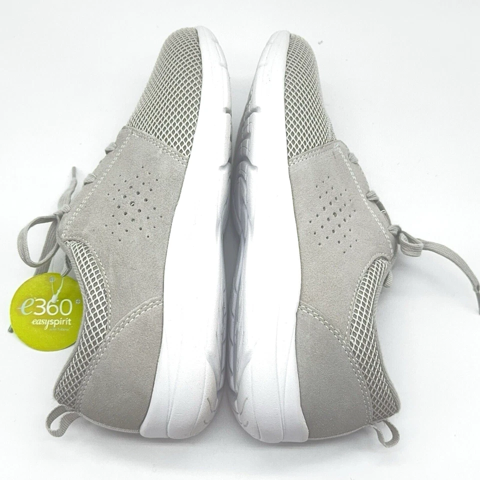 Tênis Oxford Easy Spirit Couro Malha Cinza Claro Corrida Rápida Cadarço E360 Tamanho 9 W - Imagem 4 de 4