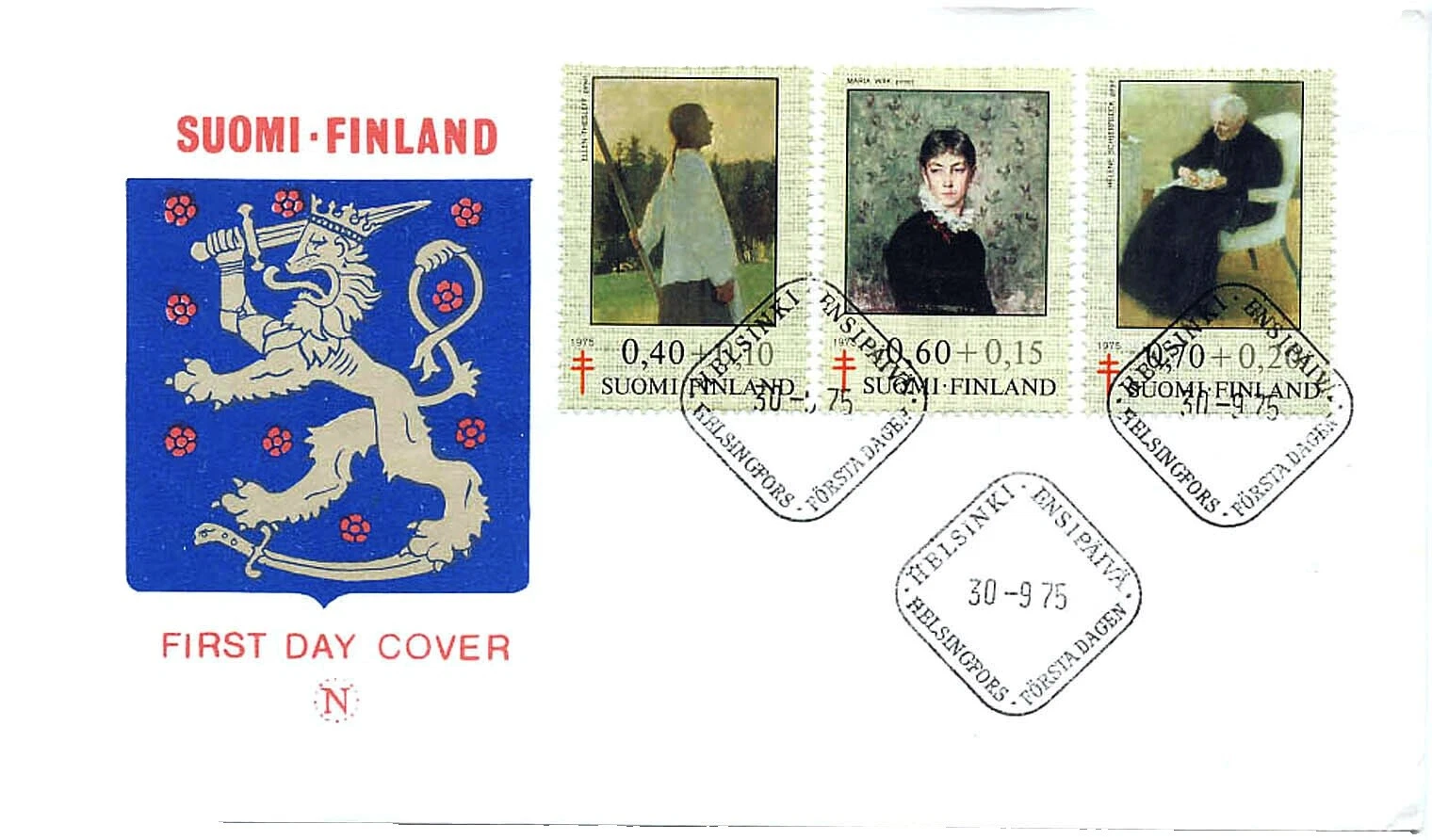 Red Cross Cover Finnish Stamps