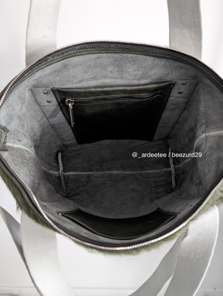 RICK OWENS 1/1 RARE CALF HAIR MINI TROLLEY TOTE SHOULDER BAG RICK OWENS 1/1 RARE CALF HAIR MINI TROLLEY TOTE SHOULDER BAG