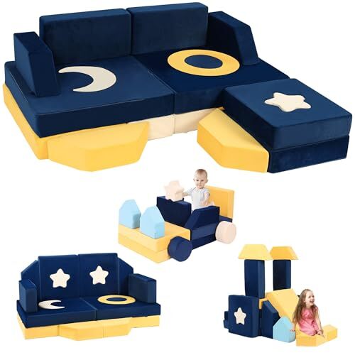 2PCS Modular Kids Play Couch - Universe Theme Toddler Couch Building 21 PCS 1