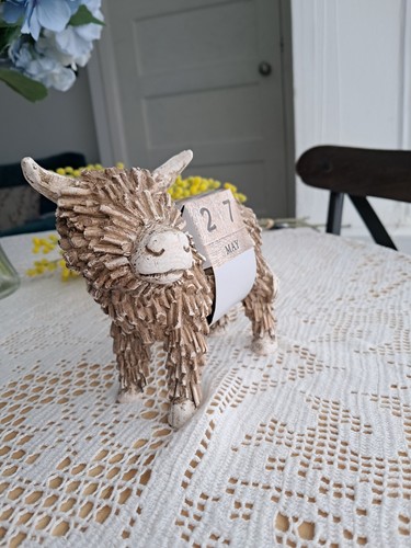 Next Hamish Cow Highlands Bronze Effect Perpetual Desk Calendar Ornament Gift - 第 2/4 張圖片