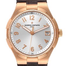 Vacheron Constantin Overseas Rose Gold Diamond Ladies Watch 47560 Papers