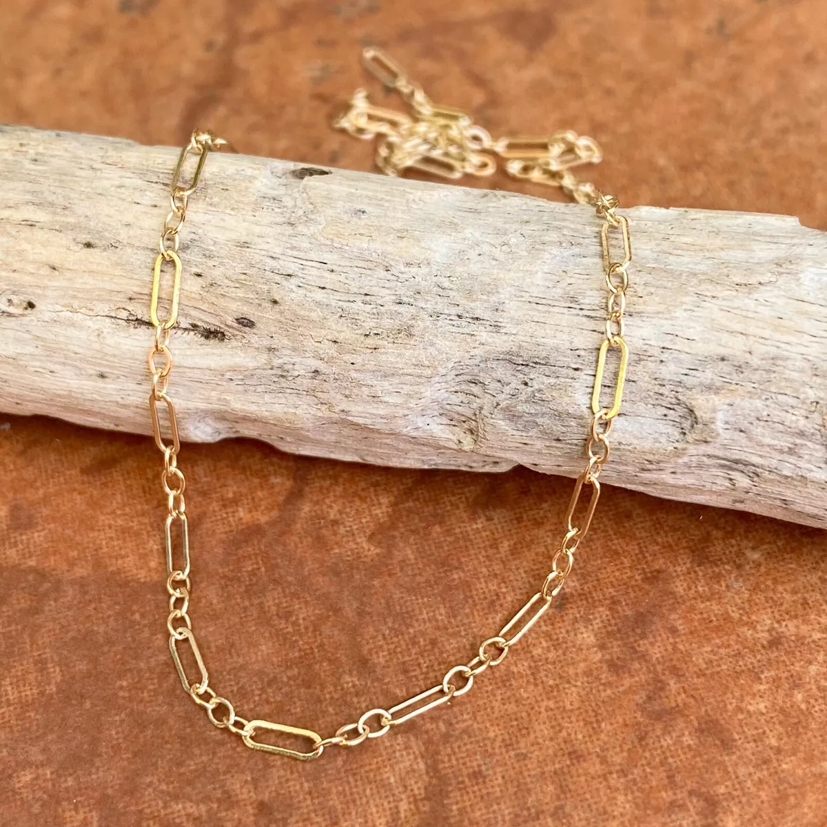 14K Solid Gold Necklace, Thin Chain, Lightweight Chain