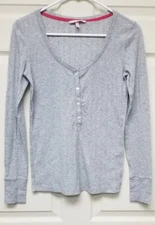 Victoria Secret Pajama Top Long Sleeve Women's Gray Size S/P
