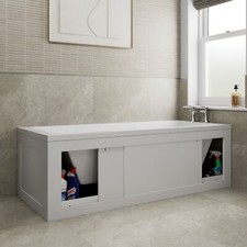1700 Side & End Bath Panel Pack Lockable Side Storage Straight Baths Gloss White