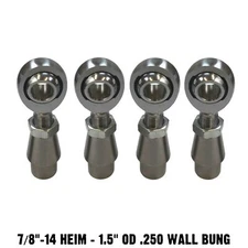 7/8" Chromoly Heim Joint 1.5" OD .250 Wall Bung Sway Bar Rod End Fabrication Kit