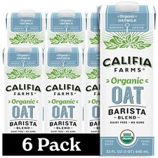 - Organic Oat Barista Blend 32 oz Pack of 6 Shelf Stable Dairy Free Plant Bas...