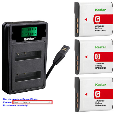 Kastar Battery LZD2 Charger for Sony NP-BG1 NPFG1 Sony Cyber-shot DSC-H10 Camera
