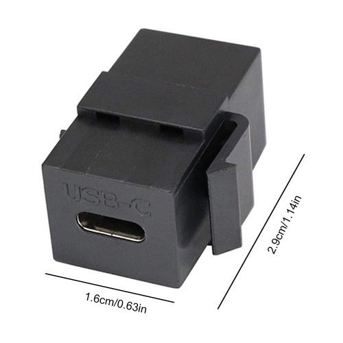USB 3.1 Type C Keystone Female to Female Jack Coupler Inserts Socket Port(Black) - Bild 10 von 11
