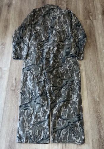 VTG 70s Mossy Oak Camouflage Coveralls USA Tree Forest Hunting Sz L Talon Zip - Picture 4 of 9