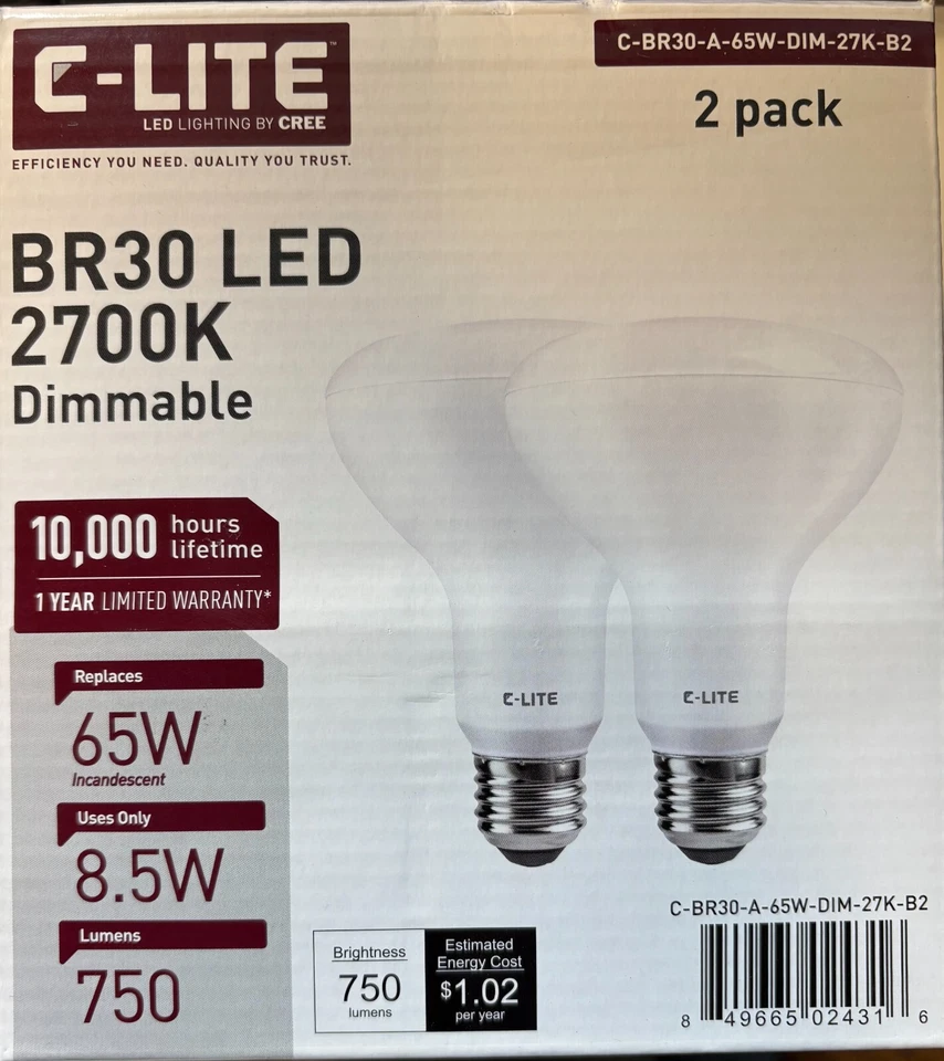C-Lite 2700K Dimmable Led Flood 65W Replacement 2 X 2-Pack New - Image 3 of 4