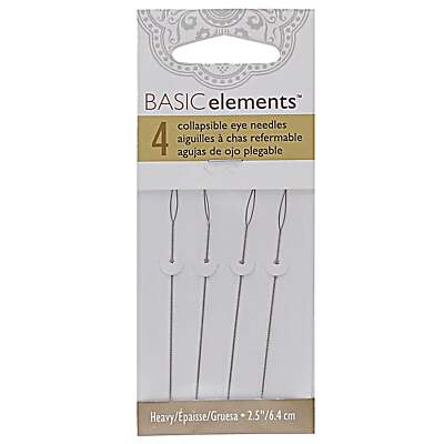 Basic Elements, Heavy 2.25in Collapsible Eye Beading Needles - 4 Needles