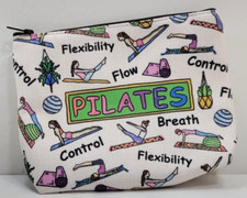 Pilates Canvas Zippered Cosmetic Bag