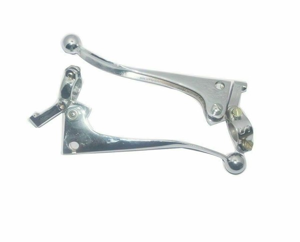 "Kupplungs- Und Bremshebel Aus Stahl In Chrom 7/8\" Lenker FüR Royal Enfield Early"-image