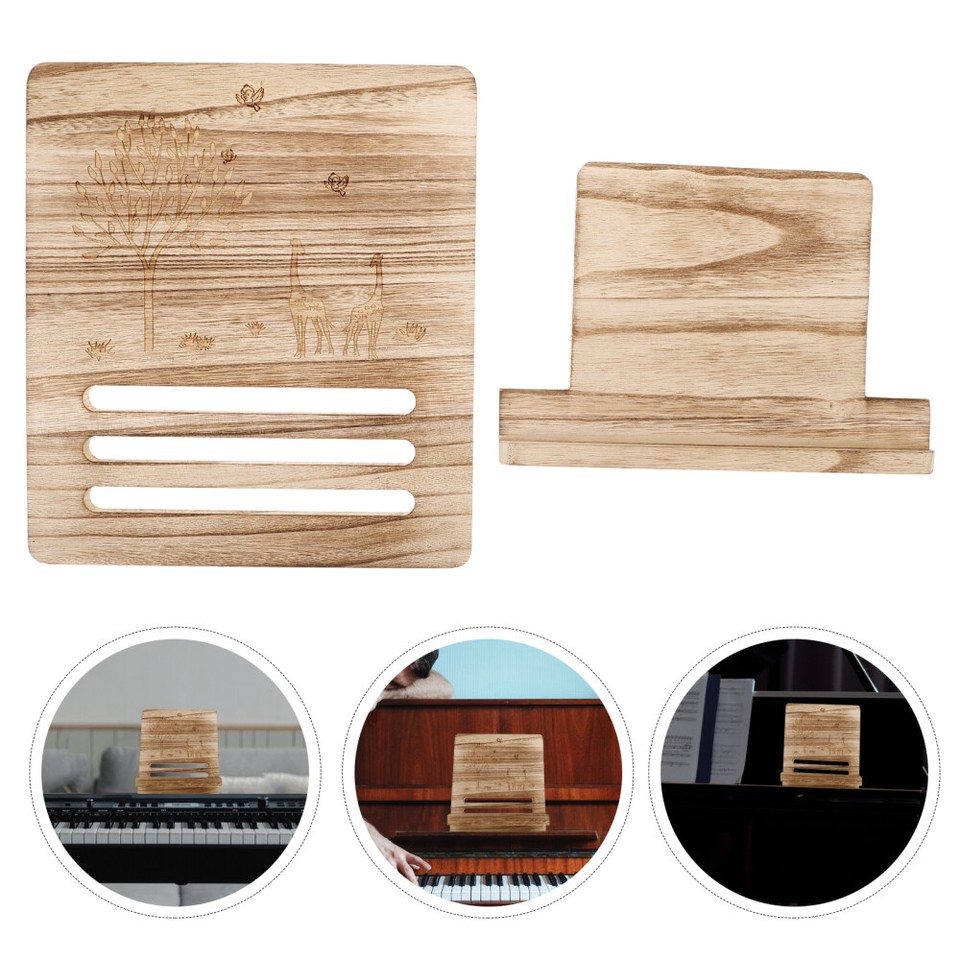 Wood Book Stand Portable Book Holder With Page Holder Music Sheet