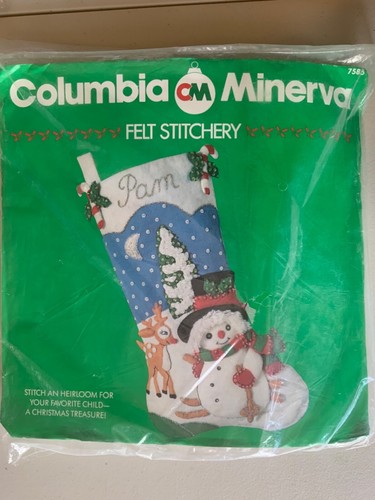 VTG new Columbia Minerva felt Christmas stocking kit # 7585 | eBay