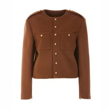 Celine Brown Chasseur Wool Jacket Size F 36/us 4 $3,200
