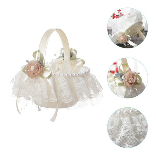 Cute Baskets For Gifts Bride Flower Girl Hand Dinner Party Decoration