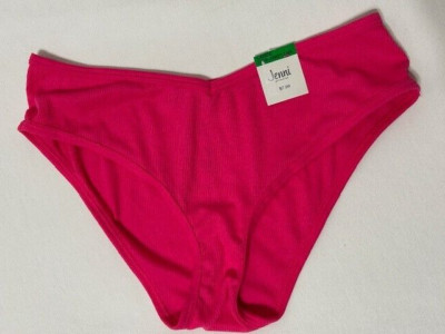 Womens Jenni Hipster Underwear L Ribbed V Front Panty Fiery Pink 101135712