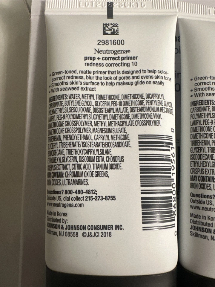 Box Of 6 Neutrogena Prep + Correct Primer Redness Correcting 10 - Image 2 of 3