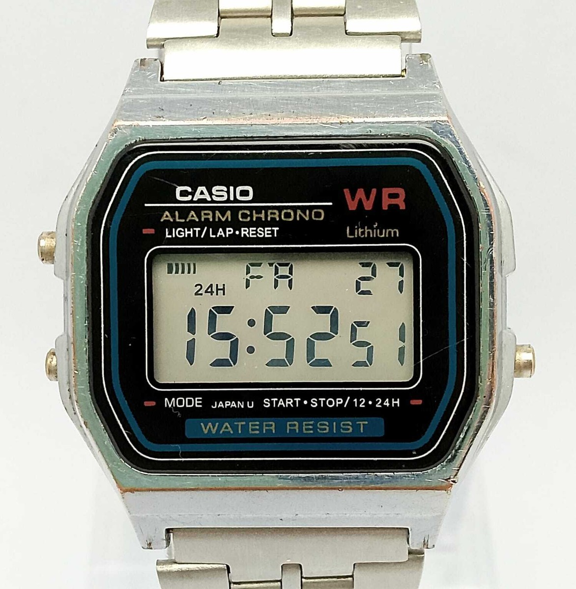 CASIO A159W 腕時計 Casio A159W Module 593 Dual Time Alarm Chrono Vintage Rare