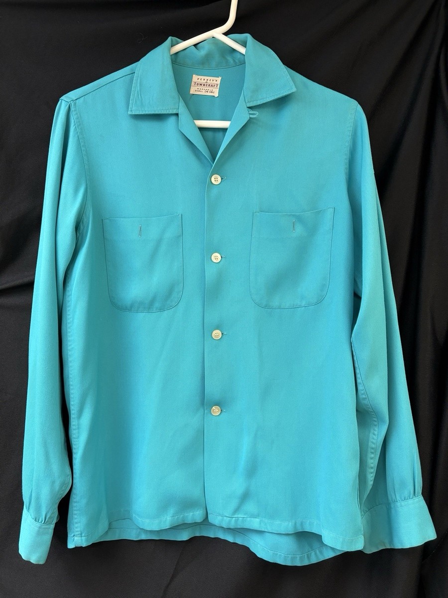 Vintage Rayon Gaberdine Mens Medium Shirt Penny's Classic Vintage Rayon Gaberdine Mens Medium Shirt Penny's Classic