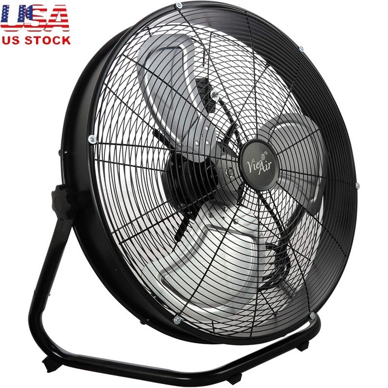 20 Inch Floor Drum Fan 3 Speed Quiet Cooling 360 Degree Tilting Head Gym Office