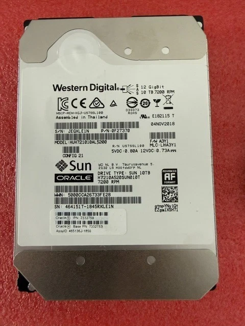 HGST Sun Oracle 10TB SAS HDD 本体 新品未開封 Sun Microsystems SAS Internal Hard Disk Drives for sale | eBay