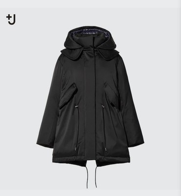 NWOT Uniqlo x Jil Sander +J Down Satin Puffer Coat Womens L Oversized Parka Hat