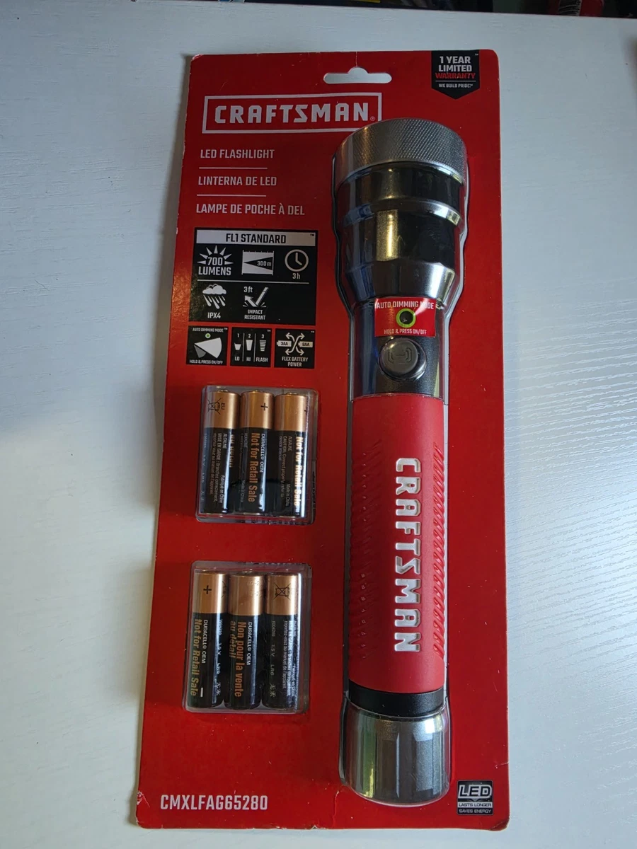 craftsman ultra beam rechargeable flashlight 700 Lumens LED Handheld Spotlight Flashlight, 3 Lighting Modes for Camping, Hiking, Fishing, Running, Power Outages, & Emergencies, 6AA C fast charging interface Craftsman Flashlights for sale |