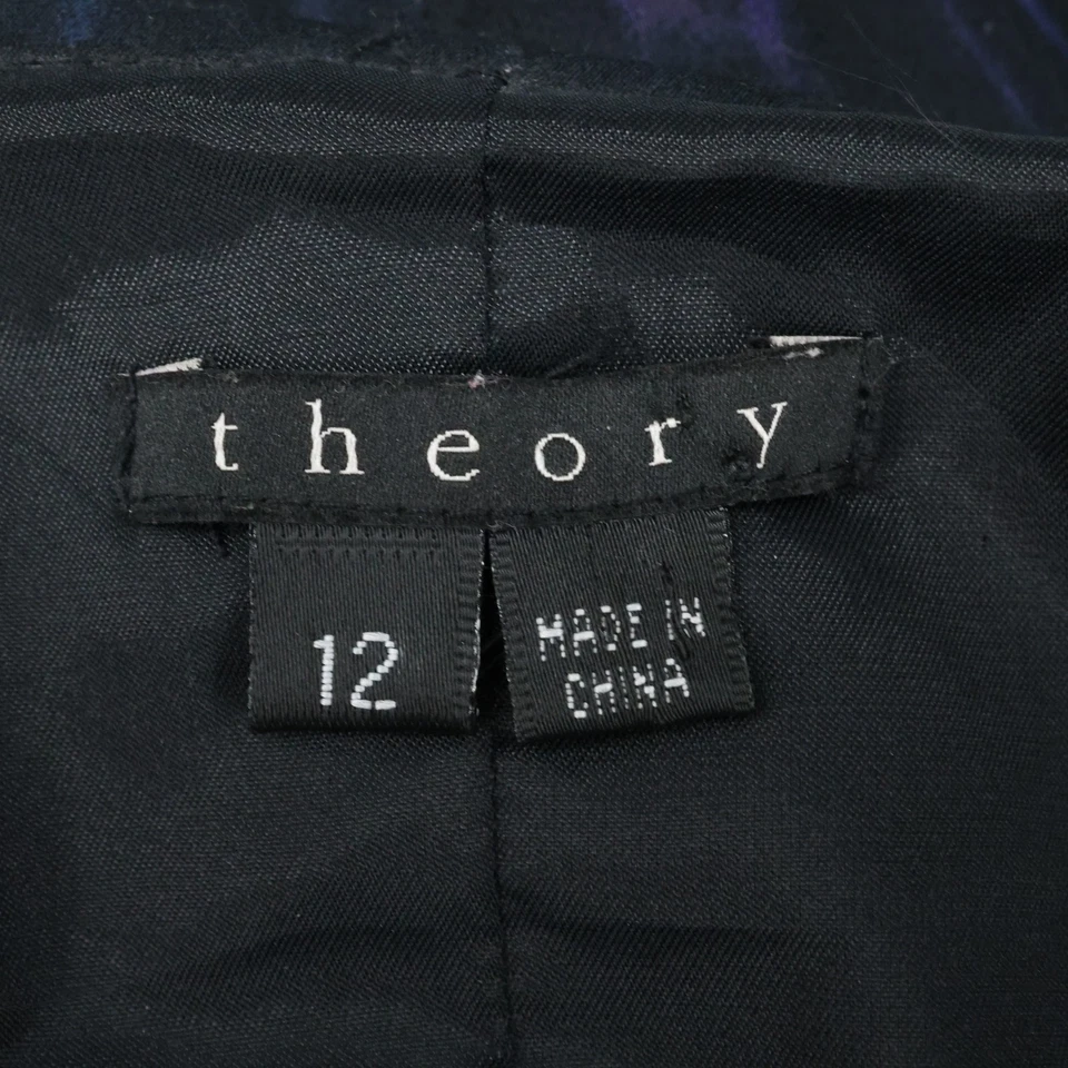 Vestido Theory Mujer 12 Negro Púrpura Funda Elastizada Algodón Cremallera Lateral Benja Fiesta Foto 3 de 4