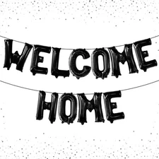 Black Welcome Home Balloons - 16 Inch | Welcome Home Banner for House Warming...