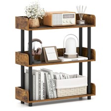 3-Tier Bookshelf, Freestanding Bookcase with Anti-Tipping Kit, Open Storage O...
