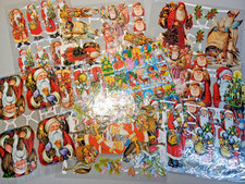 10 Vintage Glanzbilder Weihnachtsmann, Weihnachten, Lackbilder, Oblaten