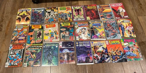 Vintage Mixed Comic Book Lot of 24- Action Comics, Captain America & More