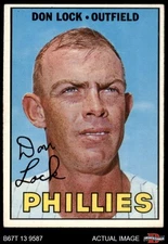 1967 Topps #376 Don Lock Phillies DOUBLE-PRINT 5 - EX