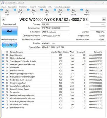 Western Digital 4TB - WD4000FYYZ - Sata III - 64MB - NEUWERTIG 46 Std. Laufzeit!