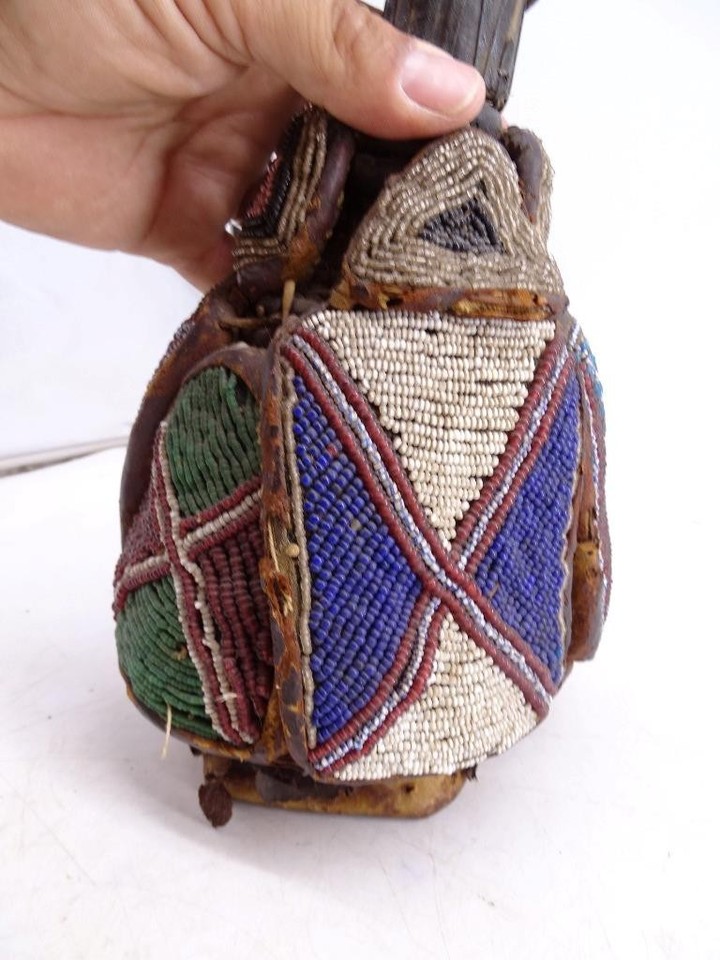 Antique Nigerian Africa Yoruba Head Shrine Beaded Idol Cowrie Shell ...