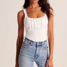 NWT Abercrombie Fitch Soft Collection White Sweetheart Soft A F Bodysuit