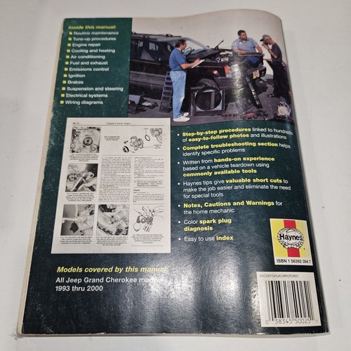 Jeep Grand Cherokee 1993 Thru 2004 Haynes 50025 Repair Manual Used - Picture 2 of 3