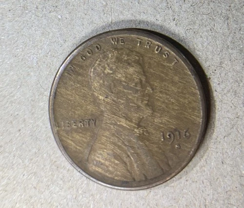 1916 S Lincoln Wheat Penny 1 Cent
