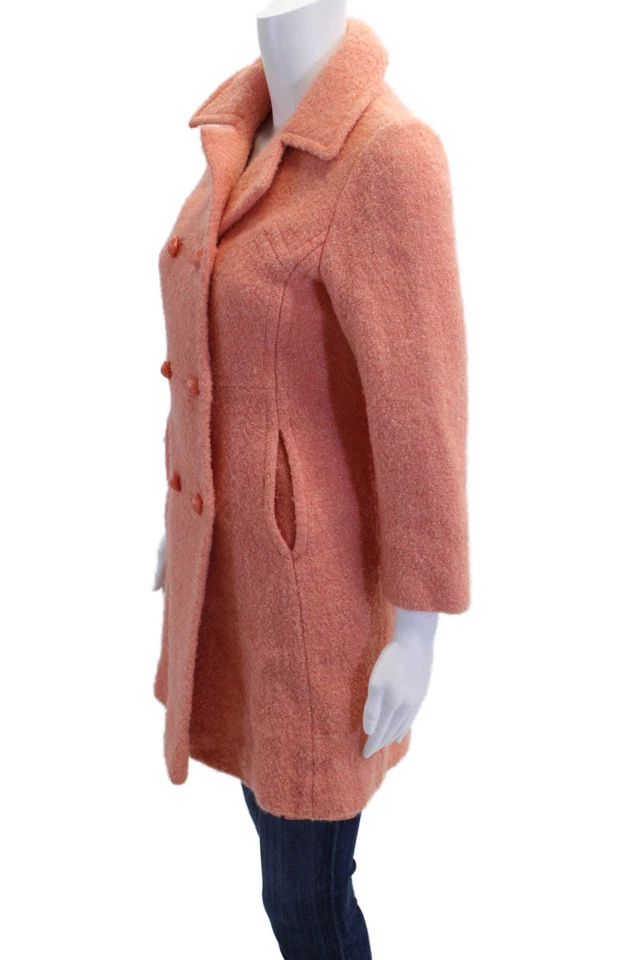 Abrigo Mirage By Bromleigh Mujer Cuello Abotonado Largo Medio Melocotón Talla S Foto 2 de 4