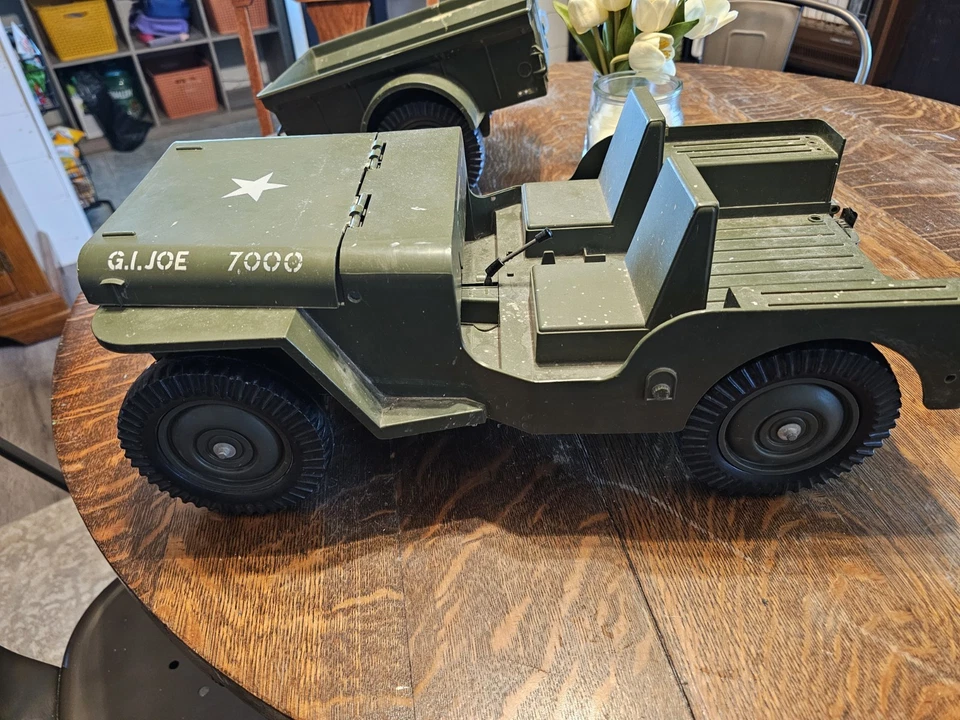 Remolque Jeep Hasbro GI Joe grande de colección años 60 7000 verde descripción incompleta Foto 4 de 4