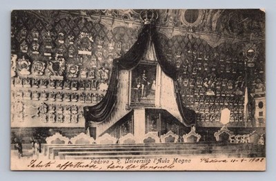 Antique Italian Postcard PADOVA Royal University Aula Magna 1908