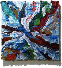 ORIGINAL OIL█PAINTING VINTAGE ART█SIGNED IMPRESSIONIST POP█ABSTRACT NATURE DECO