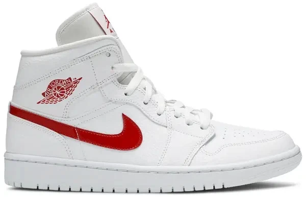 Jordan 1 Mid White University Red W for sale | eBay
