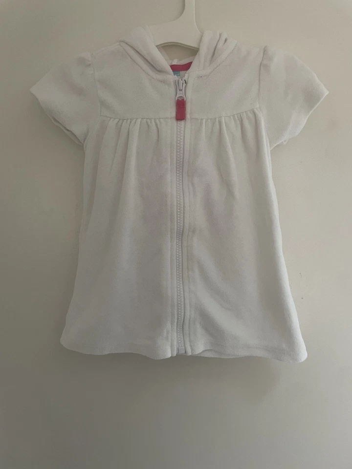 Old Navy Baby Mädchen einfarbig weiß plissiert French Terry Kapuze Schwimmen Überziehen 12-18M