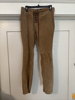 Vintage For Joseph lace-up leather pants camel tan/brown color, Women s Size 10